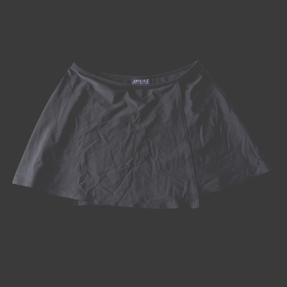 90's Anne Cole Black Pickleball Swim Skirt Faux Wrap Cover Up‎ Large